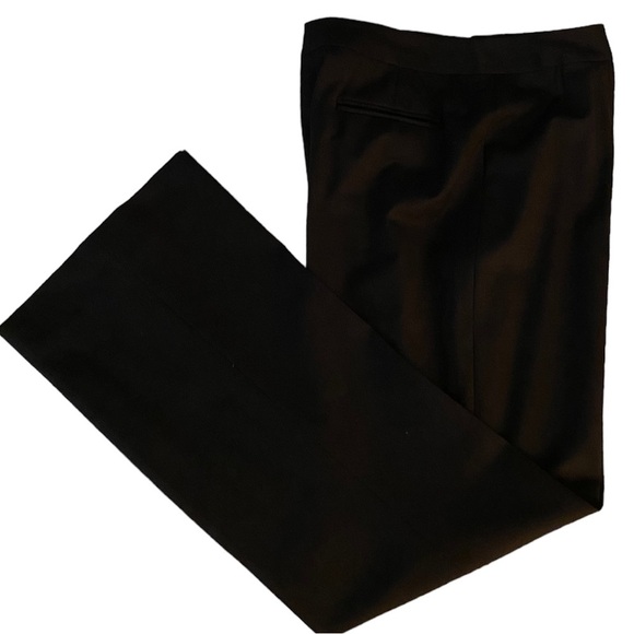 Lafayette 148 Black Virgin Wool Blend Straight Leg Career Trouser Pant Size 10 - Picture 7 of 10